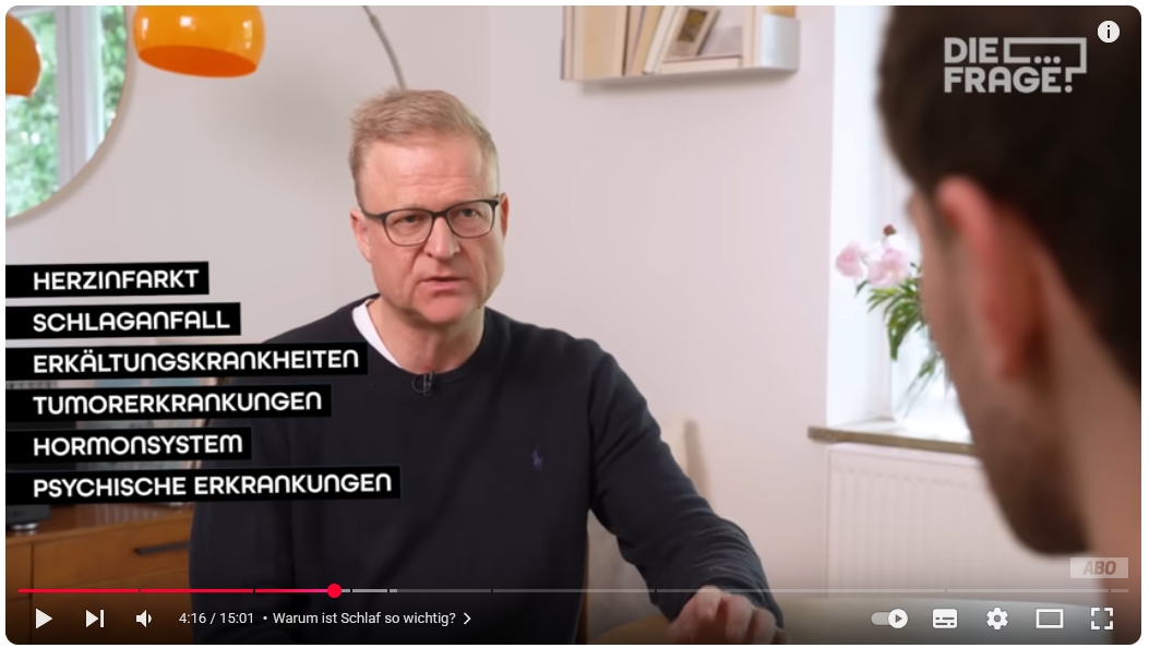 Top Speaker Martin Schlott bei BR Die Frage: Macht mich mein Schlafmangel krank? Das Video.