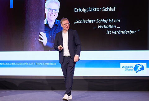Top-Speaker, Redner, Schlafcoach und Schlafexperte Dr. Martin Schlott auf Vortrag - Live